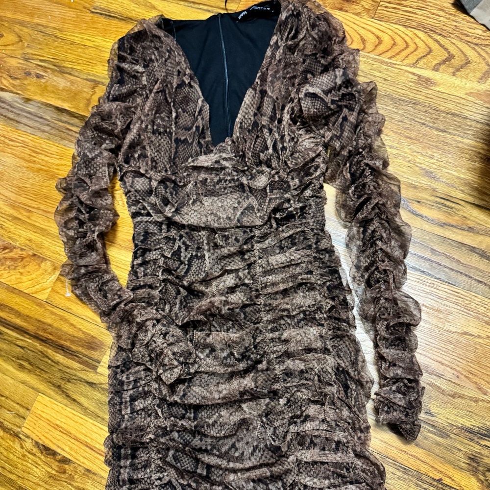 Zara long sleeve party dress